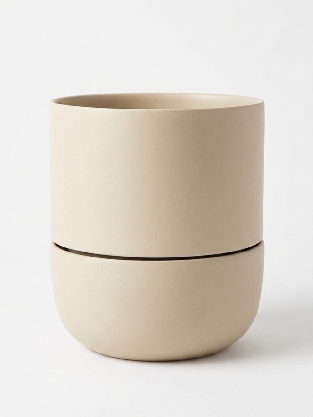 FABLE Home (From Nordstrom) Large Planter Coastal Cream Ceramic Pot + Tray NIB